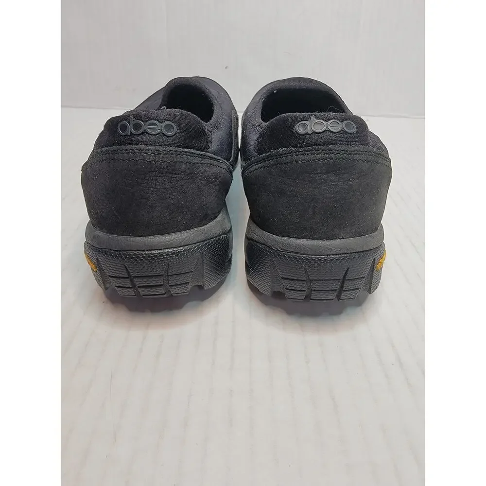 Abeo Aero Alya Slip On Shoes Womens 8.5 Comfort Loafers Textile Leather Black
